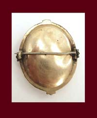 Victorian Mourning Picture Pin with Lock of Hair Signature