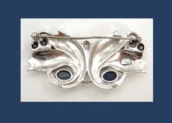 Otis Sterling Art Nouveau Lapis Pin Signature