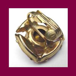 Pink Rivoli Rhinestone Earrings Back