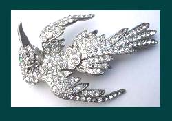 Rhinestone Pot Metal Bird Pin