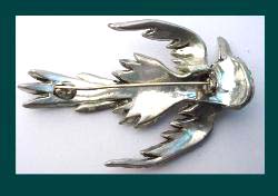 Rhinestone Pot Metal Bird Pin Back