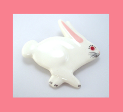 Ruby Z Adorable Ceramic Bunny Pin