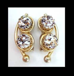 Schiaparelli Speckled Glass Earrings