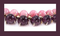 Schiaparelli Pink and Purple Glass Gumdrop Bracelet Close