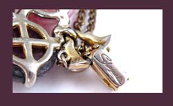 Schiaparelli Pink and Purple Glass Gumdrop Bracelet Signature