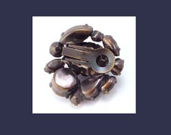 Schreiner (unsigned) Sapphire Blue and Dark Amethyst Rhinestone Earrings Back