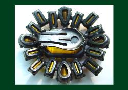 Schreiner (unsigned) Topaz Rhinestone Earrings Back