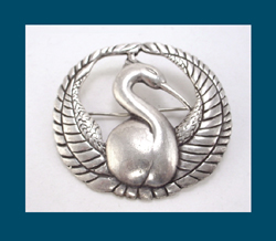 Elegant Sterling Ibis Pin