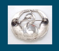 Elegant Sterling Ibis Pin Signature