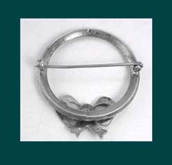 Sterling Rhinestone Bow Pin Back