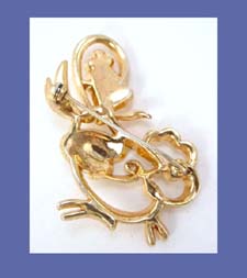 Trifari Mother Goose Rhinestone Pin Signature
