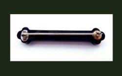 14k Gold Pearl and Onyx Victorian Bar Pin Back