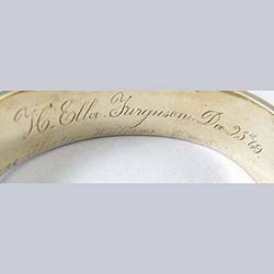 Victorian 14k Gold Taille D'eparne Enamel Bracelet Engraving