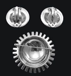 Weiss Sparking Rhinestone Pin and Earrings Signature