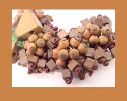 Fantastic Wooden Beaded Brooch Back