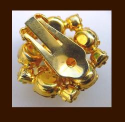 Citrine and Yellow Sapphire Rhinestone Earrings Back